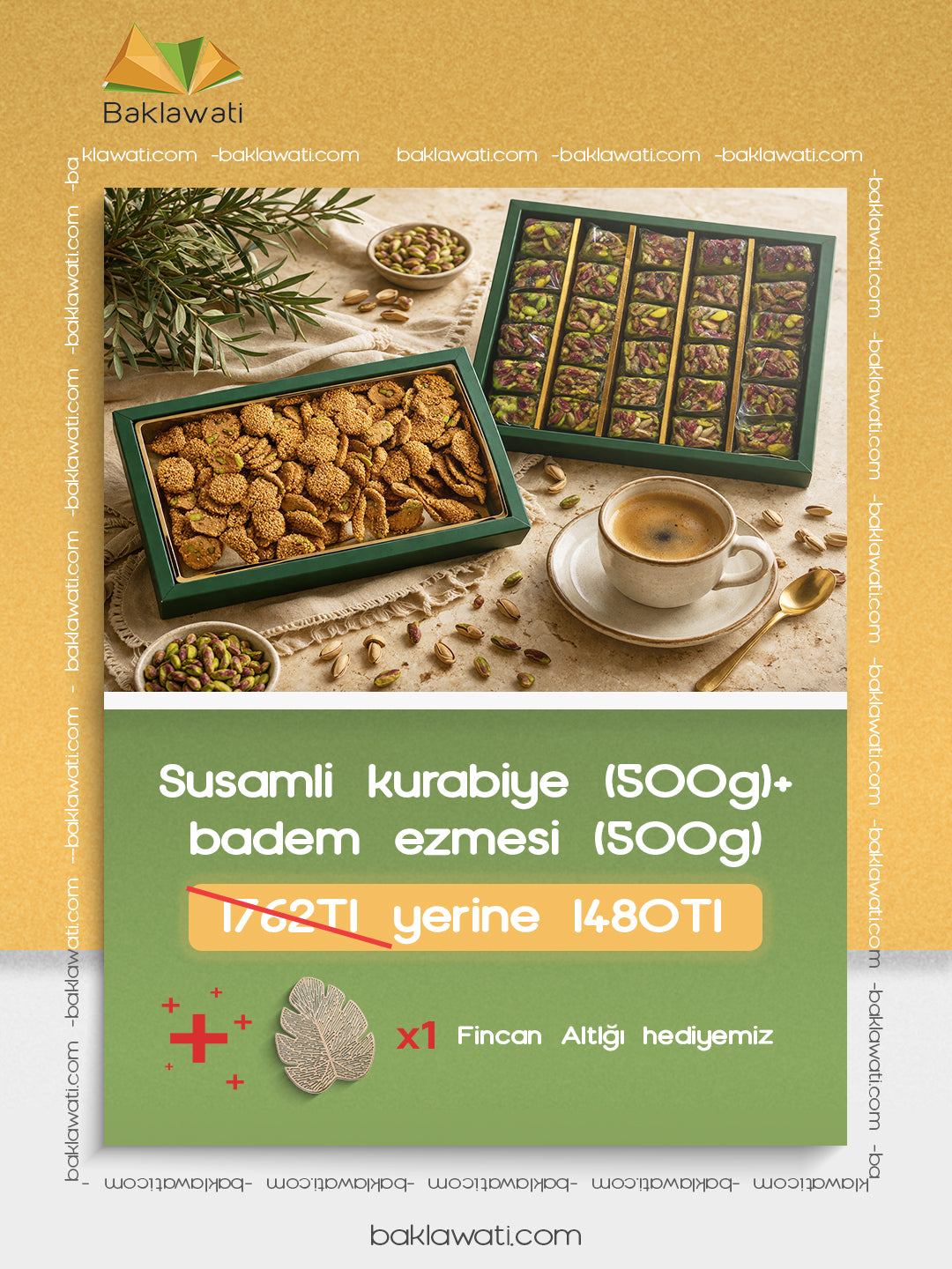 Mayıs Seti 3 – Susamlı Kurabiye (500g) & Badem Ezmesi (500g)
